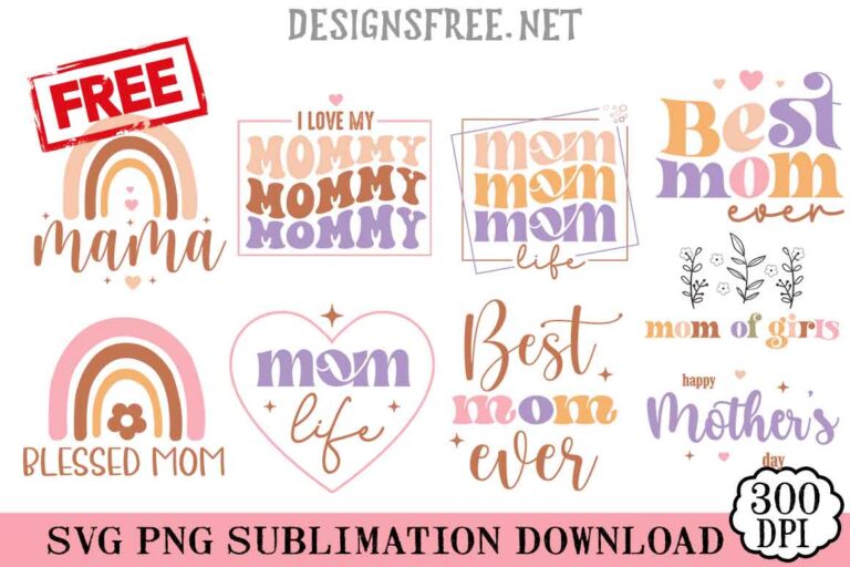 I Love Mommy Mother's Day SVG PNG Free Bundle