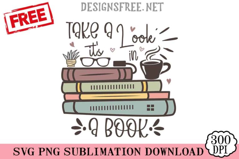 Free Take A Look It's In A Book SVG PNG Cricut
